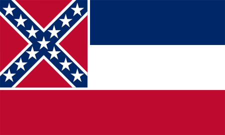 This is the flag of Mississippi. It is, I think, rather a clumsy design 